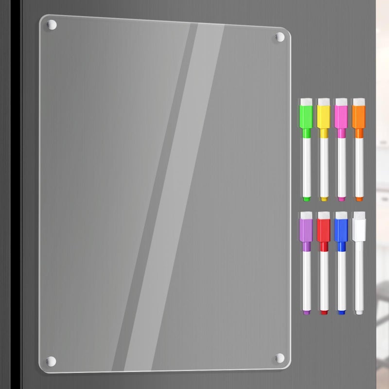 OORAII Acrylic Dry Erase Board Whiteboard for Fridge Meal Planner Menu Board for Kitchen to do List Shopping List Grocery List Family Dinner Refrigerator Chore Chart Chore Board 2024 Clear Planning Board - Image 2